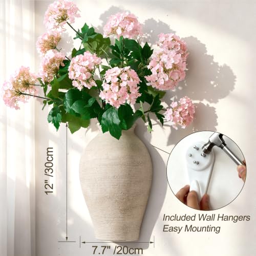 Vanselia 2 Pack Ceramic Wall Vase Home Decor Hanging Planter (12" Retro) - color: 2 Pack Retro-12"