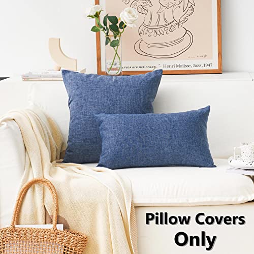 Home Brilliant 16x16 Pillow Covers Square Pillowcases Accent Pillow Covers for Bedroom, 16 inches, Set of 2, Navy Blue - color: Navy Blue, size: 16" x 16" (Pack of 2)