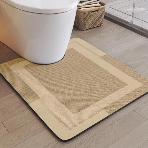 YDKGL Toilet Rugs U Shaped Non Slip Bath Mat Toilet Mats for Bathroom - color: A- Brown, size: 20" x 24" (U-shape)