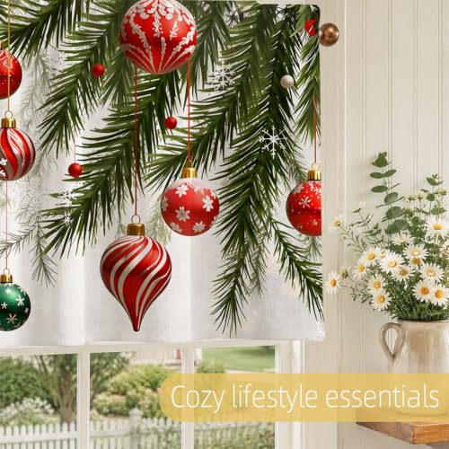 Christmas Blackout Window Valance Curtain, Christmas Valances for Window - color: Christmas a, size: 52"W x 18"L (Pack of 1)