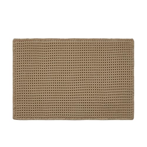 Triohero Waffle Bath Mat, Small Boho Bathroom Rugs Non Slip, 16x24 Khaki - color: Khaki, size: 1'4" X 2' (Rectangular)