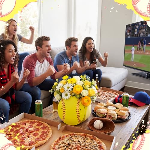 Cinnvoice 6 Pcs Softball Centerpieces Wooden Table Decor - style: Softball