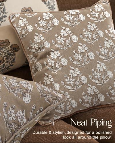 Vintage Throw Pillow Covers Set of 2, 18x18, Vintage Taupe - color: Vintage Taupe