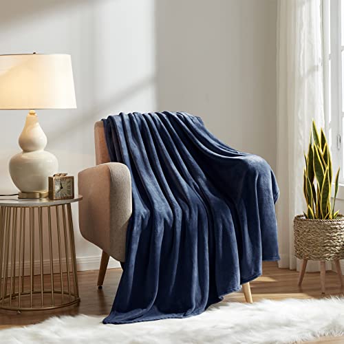 KMUSET Fleece Blanket Twin Size Navy Lightweight Throw Blanket Super Soft Cozy Microfiber Blanket Factory Shop - color: Navy, size: Twin(60"x80")