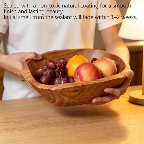 8-10 Inch Small Wooden Fruit Decorative Bowl for Kitchen Counter