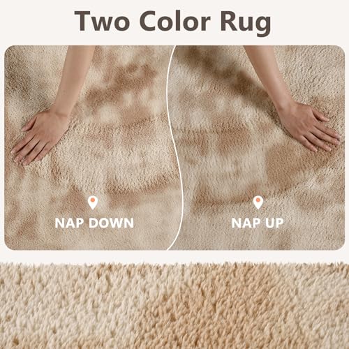 3x5 Tie-dye Beige Area Rug Washable Non-Slip Soft Thin for Bedroom Kitchen - color: 01 Tie-dye Beige, size: 3' x 5' (Rectangular)