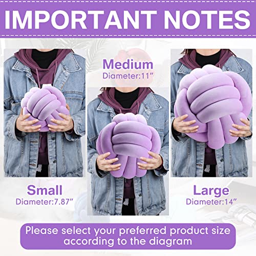 Namalu 10.6 Inches 2 Pcs Knot Pillow Decorative Throw Pillow, Lilac - color: Light Purple, size: 10.6 Inches
