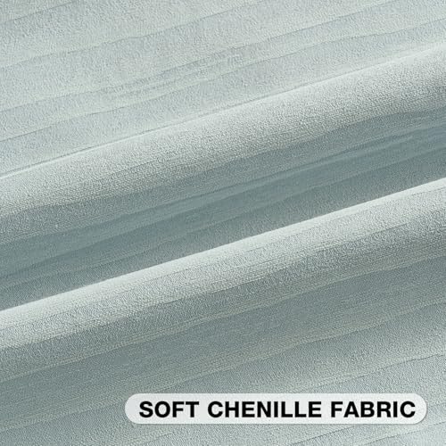 FUTEI Pack of 2 Chenille Striped Throw Pillow Covers 22x22 Inch,Grey Blue - color: Grey Blue, size: 22" x 22" (Pack of 2)