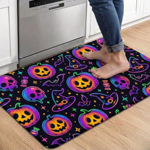 Laser Pumpkin Kitchen Comfort Mat 36x20in Anti-Fatigue Kitchen Mats - color: Laser Pumpkin