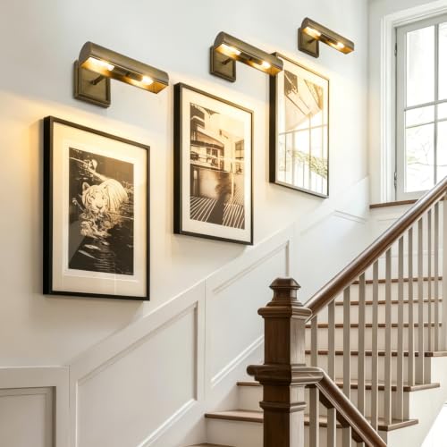 Art Picture Wall Sconce,Linear Artwork Display Wall Lights - color: Antique Brass, size: 12"-2Bulbs