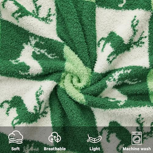 CYMULA Christmas Knit Throw Blanket - Super Soft Cozy Fuzzy Blankets for Couch, Sofa & Bed, Holiday Throw Blanket,50"x60" - color: Christmas Reindeer, size: Throw/Travel(50"x60")