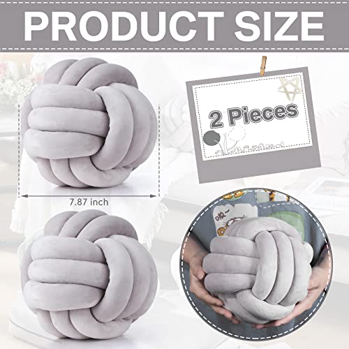Namalu 10.6 Inches 2 Pcs Knot Pillow Decorative Throw Pillow, Light Gray - color: Light Gray, size: 10.6 Inches