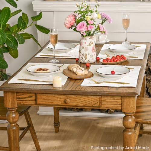 Artoid Mode Burlap Brown Woven Rustic Placemats Set of 4-12x18 Inch - color: Burlap Brown, size: 12" x 18", 4 Pcs