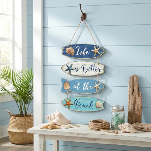 Wall Art Decor, Wooden, for Kitchen Dining Room, Beach Coastal - style: Coastal