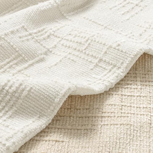 MIULEE Chenille Textured Throw Pillow Covers Cream White 20x20 Set of 2 - color: Cream White, size: 20" x 20" (Pack of 2)