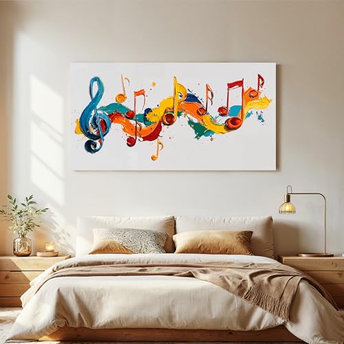 Colorful Music Notes Wall Art Decor 20"x40" Abstract Wall Art For Bedroom - color: IU2B, size: 40"L x 20"W