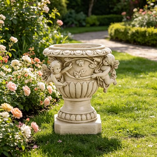 Cherub Angel Planters, Cherub Planter Flower Pots with Drain Hole for All House Plants, Patio Yard Decor, Polyresin, 8.46" H
