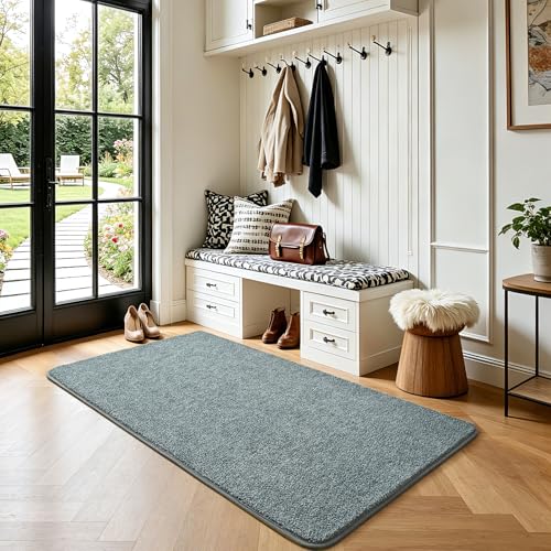 Keeko 2x4 Area Rugs for Living Room,Soft Washable Memory Foam Bedroom Rug - color: Grey-green, size: 2' X 4' (Rectangular)