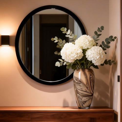 Hand Blown Glass Vase Decorative Flower Vase for Home Decor Living Room Bedroom Office Centerpiece Tabletop Display Modern Art Glass Decor Wide Mouth Design (Quicksand Vase - L) - size: Quicksand Vase - L