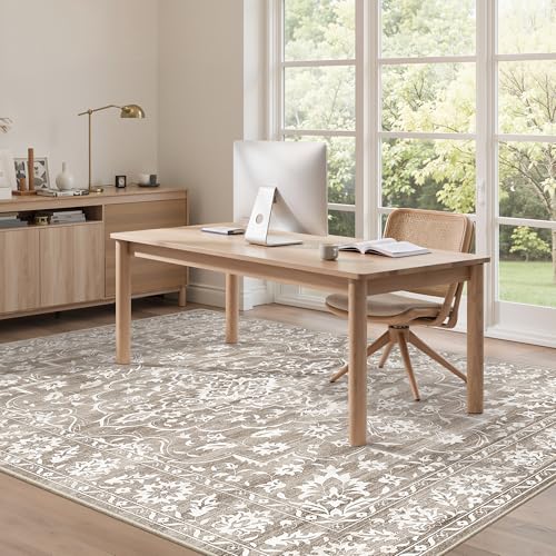 Soalmost 5x7 Area Rugs for Living Room, Washable Neutral Soft Rug - color: Light Brown, size: 5' x 7' (Rectangular)