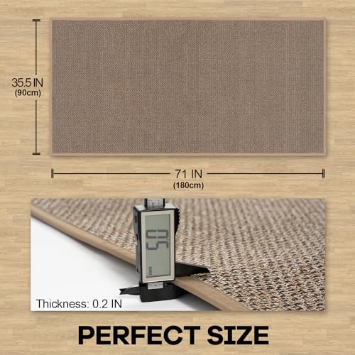 Hargiis Kitchen Rug, Rubber Non Slip Kitchen Rugs Washable, Absorbent Runner Mat for Floor, Machine Washable Standing Mats for in Front of Sink, Door, Laundry, Entryway, Hallway (Brown, 71" × 35.5") - color: Brown, size: 71" x 35.5"