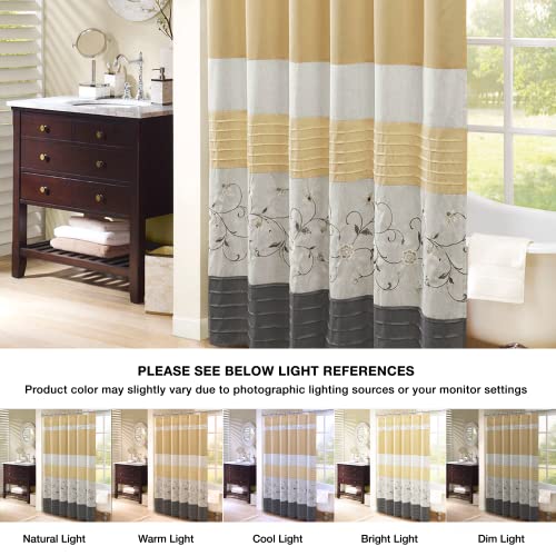 Madison Park Serene Shower Curtain for Bathroom, 72 x 72, Yellow - color: Yellow, size: 72"W x 72"L (Pack of 1)