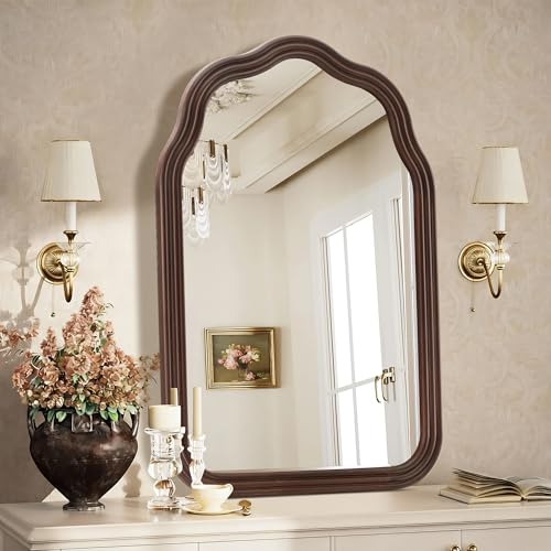 Tanmicoshomy Wood Arched Bathroom Mirror 20x30 Inch - size: 30"L x 20"W
