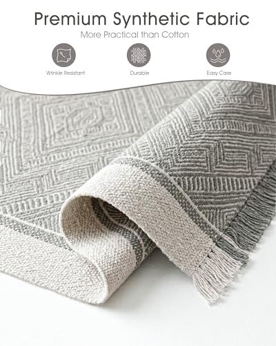 Placemats Set of 6, 13.8 x 17.7 Inch, Polyester, Jacquard Woven - color: Polyester-13.8 X 17.7inch-light Gray