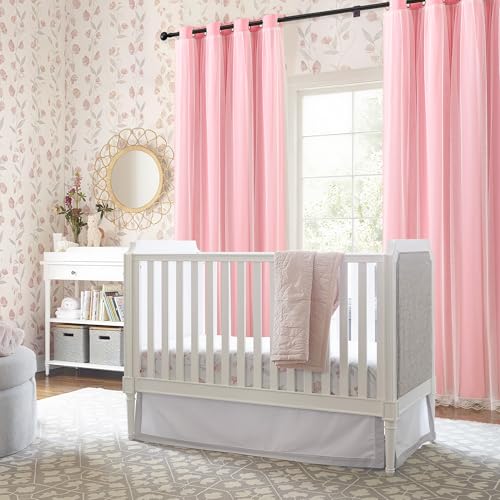 XiDi Double Layer Curtains with Sheer Overlay for Girls Kids Bedroom 96 Inches Long Pink Blackout Curtains Princess Nursery Thermal Insulated Room Darkening Grommet Drapes Lace Hem 2 Panels W52xL96 - color: Blackout-pink, size: 52"W x 96"L (Pack of 2)