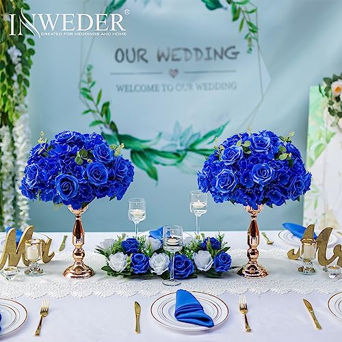 Royal Blue Flowers Balls Centerpieces: 15.7in Diam, Set of 10 - color: Royal Blue, size: 15.7" Diam - 10 PCS