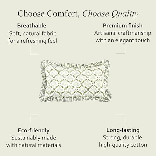 CPC Fern Regal Block Print Ruffle Sham Pillow Cover 12x20 Inch, Pack of 1 - color: Fern Regal, size: 20" x 12" (Pack of 1)