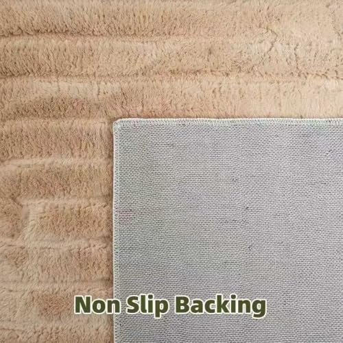 Brown Solid Area Rug 8x10, Washable Non Slip Rugs for Living Room - color: Light Brown, size: 8' x 10' (Rectangular)
