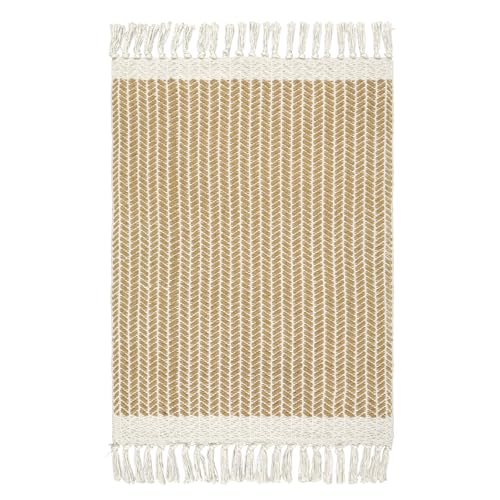 Lahome Boho Bathroom Rugs, 3x5 Washable Area Rug for Bedroom - color: Khaki, size: 3' x 5' (Rectangular)