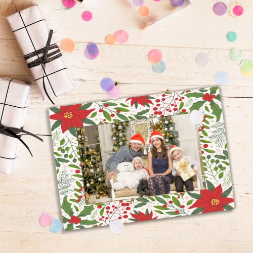 Christmas Floral Picture Frame, Family Friends Photo Frame 4x6 - color: christmas floral