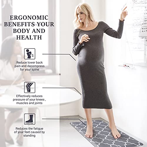 WISELIFE Kitchen Mats and Rugs Cushioned Anti-Fatigue, 17.3"x 28", Grey - color: Stylish Grey, size: 28"L x 17.3"W x 0.5"Th