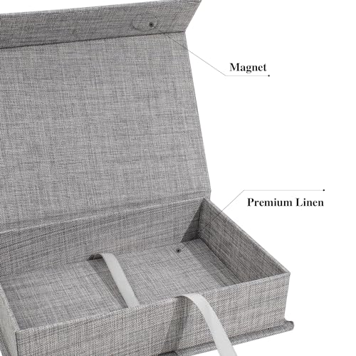 Photo Storage Box 4x6, Linen Photo Box - Grey - color: Grey, size: 4"x6"
