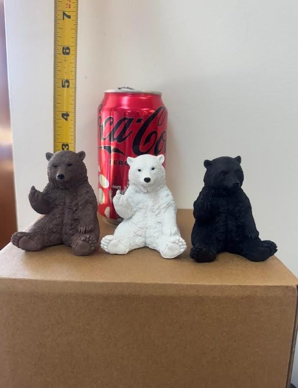 Polar Bear Middle Finger Figurine, Hilarious Funny Resin Bear Statue - color: White, size: 3 inch