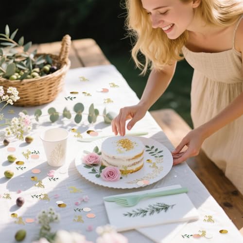 200 Pcs Rose Gold Bridal Shower Decorations, Wedding Table Confetti, Glitter Mr Mrs, Greenery Table Confetti, Engagement Party Scatters - color: Pink Mr Mrs