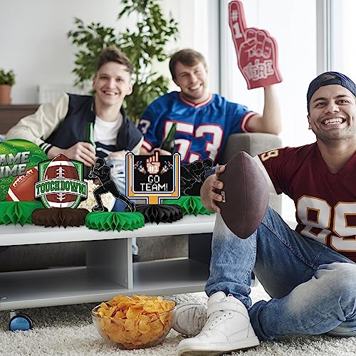 Gatherfun10PCS Football Party Decorations Football Table Centerpiece Football Honeycomb Centerpieces Table Toppers for Football Birthday Party Football Game - style: football