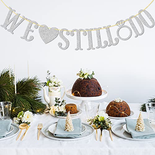 Qttier We Still Do Banner, Silver Glitter - color: Silver