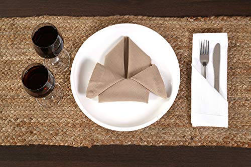 THE BEER VALLEY Jute Braided Table Runner, Natural, 13x36 Inches - color: Natural, size: 1'1" x 3' (Rectangular)