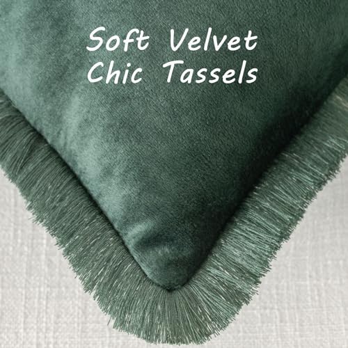 FUTEI Pack of 2 Velvet Throw Pillow Covers 18x18 Inch, Army Green - color: Army Green, size: 18" x 18" (Pack of 2)