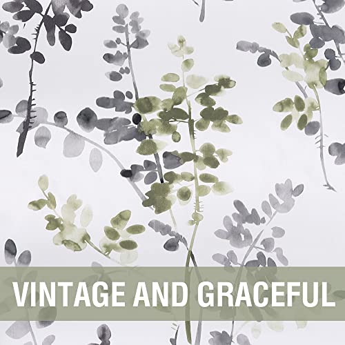 H.VERSAILTEX Valance for Kitchen Windows/Bathroom/Living Room/Bedroom Blackout Window Valance Thermal Insulated Rod Pocket Valance Curtains, 52" W x 18" L, 1 Panel, Floral Pattern in Grey and Sage - color: Grey/Sage