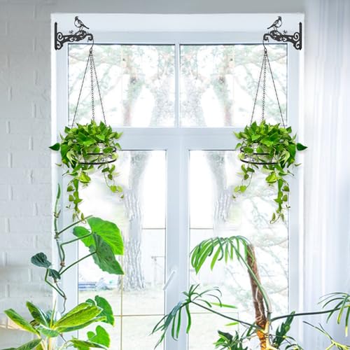 2-Pack 10 Inch Aesthetic Metal Plant Hangers Outdoor and Indoor - color: 2-Pack