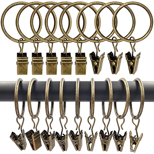 LLPJS Curtain Rings with Clips, 1.26 inch ID, 100 Pack, Bronze - color: Bronze, size: 1.26" I D Set of 100