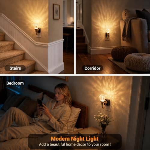JandCase Night Light, Night Lights Plug into Wall, Crystal LED Nightlight - color: Diamond Flower