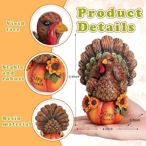 Thanksgiving Table Decor Fall Harvest Turkey Figurine for Home Decro - color: Turkey
