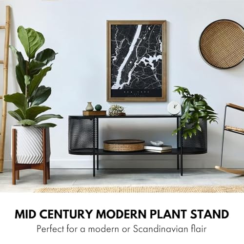 Fox & Fern Mid Century Plant Stands for Indoor Planters, Acacia, 11.8 Inch - color: Dark Brown, size: 11.8 Inch