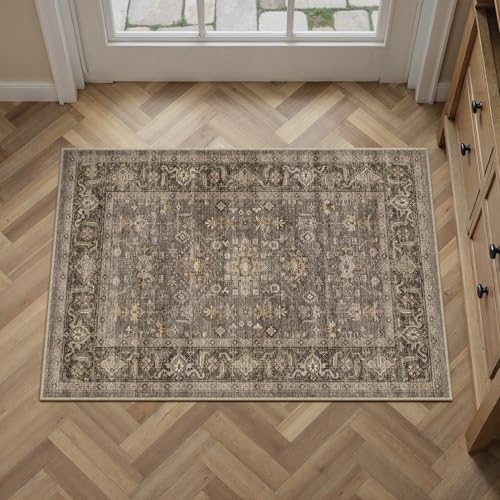 2x3 Dark Brown Vintage Area Rug - color: Brown, size: 2' x 3' (Rectangular)