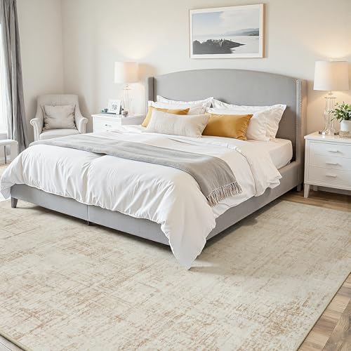 5x8 Washable Area Rug for Living Room Bedroom: Non-Slip Modern Beige White - color: Beige/White, size: 5' x 8' (Rectangular)
